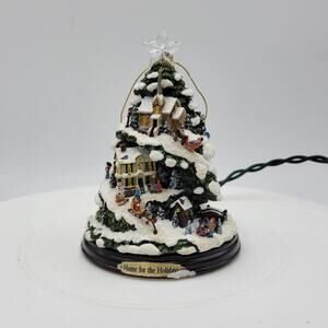 Bradford Edition Thomas Kinkade Village 4.5" Christmas Illuminated Tree Ornament